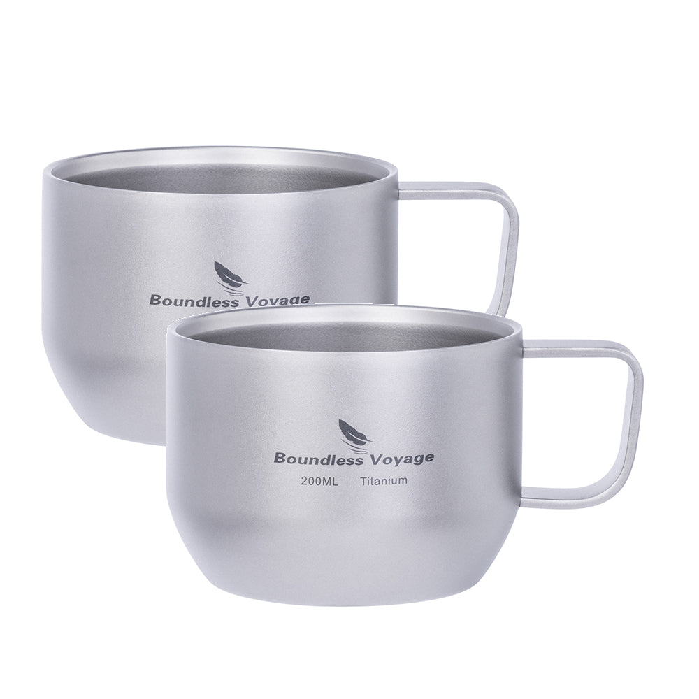 200ml Titanium Espresso Coffee Cup Double Wall Mug