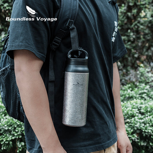 600ml Titanium Vacuum Flask Double-Walled Insulated Bottle