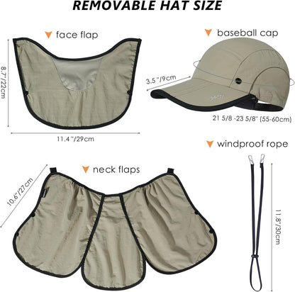 GADIEMKENSD UPF 50+ Folding Fishing Hat 360 Outdoor Sun Hat