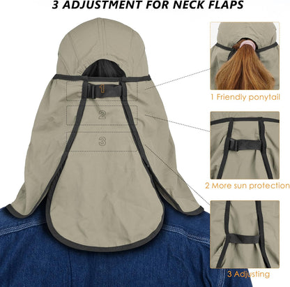 GADIEMKENSD UPF 50+ Folding Fishing Hat 360 Outdoor Sun Hat