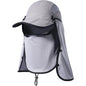 Foldable Fishing Cap with Neck Flap, UPF 50+ Sun Protection, Windproof, Removable Design, Multi-Level Adjustment