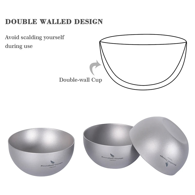 30ml Mini Titanium Tea Cup Double-walled Mug Small Wine Cup