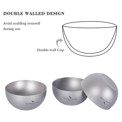 30ml Mini Titanium Tea Cup Double-walled Mug Small Wine Cup