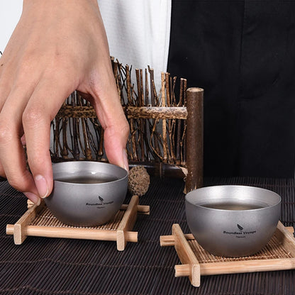 30ml Mini Titanium Tea Cup Double-walled Mug Small Wine Cup