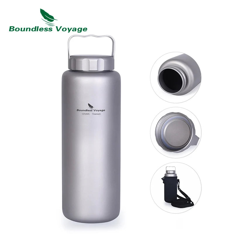 Titanium Water Bottle 1050ml Camping Canteen Cycling Sport Drinking Bottle