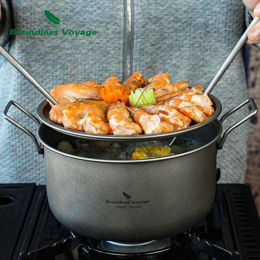 Ultralight 1.9L Titanium Pot 900ml Frying Pan
