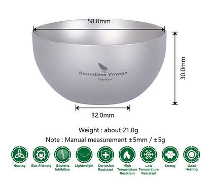 30ml Mini Titanium Tea Cup Double-walled Mug Small Wine Cup