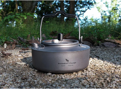 700ml Titanium Kettle Camping Tea Pot Water Jug