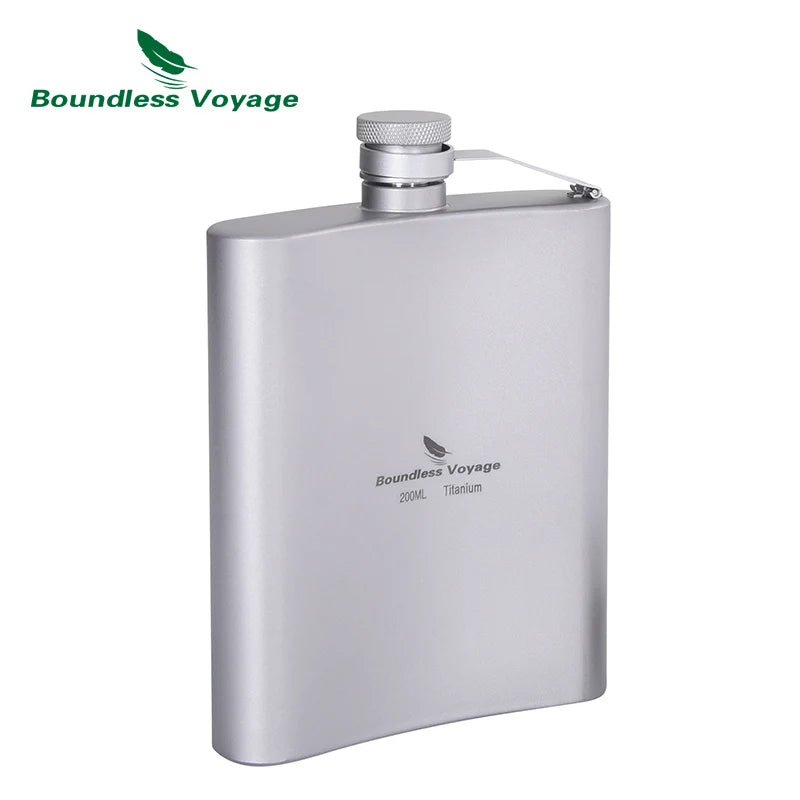 200ml Titanium Hip Flask Sake Cup with Funnel
