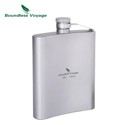 200ml Titanium Hip Flask Sake Cup with Funnel
