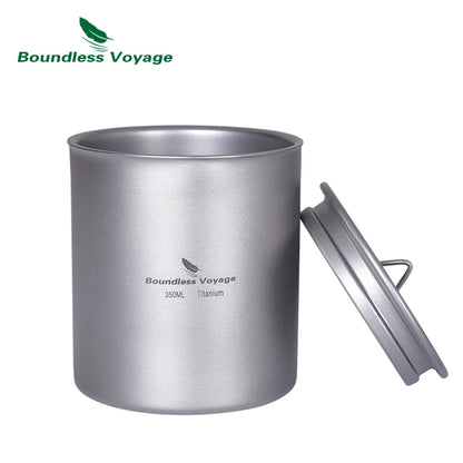 350ml Titanium Cup with Lid Double Walled Mug