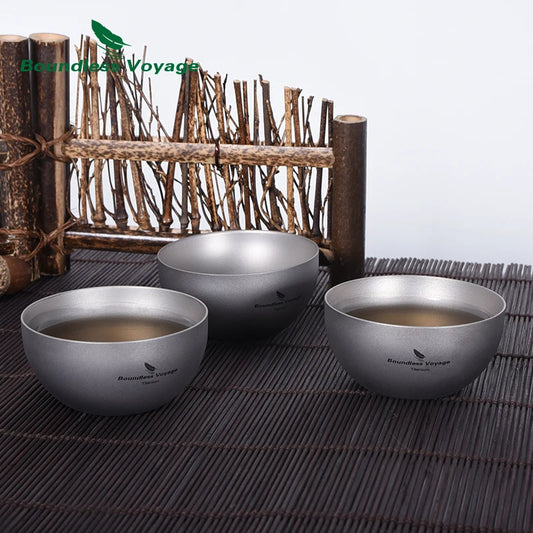30ml Mini Titanium Tea Cup Double-walled Mug Small Wine Cup