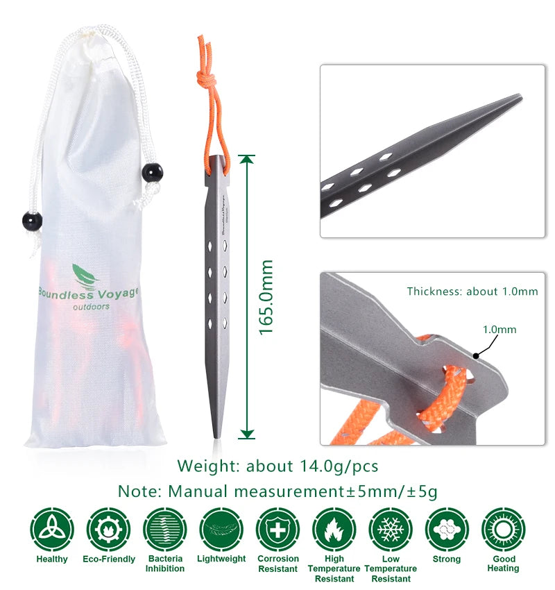 V-shaped Ground nails Camping Titanium Tent Stakes