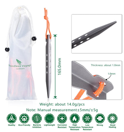 V-shaped Ground nails Camping Titanium Tent Stakes