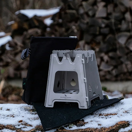 Складная дровяная печь Boundless Voyage Titanium с кронштейном для кастрюли, походная горелка, легкая переносная печь для барбекю 