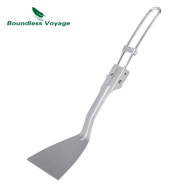 Titanium Folding Spatula Frying Shovel Small Camping Kitchen Beefsteak Flat