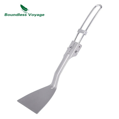 Titanium Folding Spatula Frying Shovel Small Camping Kitchen Beefsteak Flat