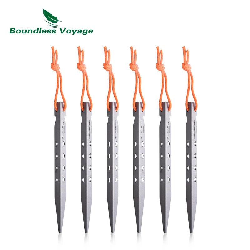 V-shaped Ground nails Camping Titanium Tent Stakes