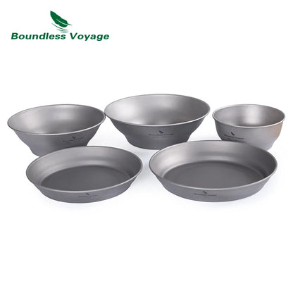 Titanium Ultralight Outdoor Camping Plates and Bowls