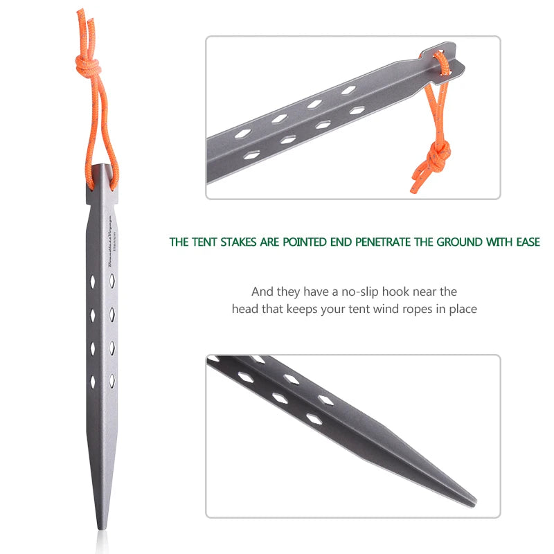 V-shaped Ground nails Camping Titanium Tent Stakes