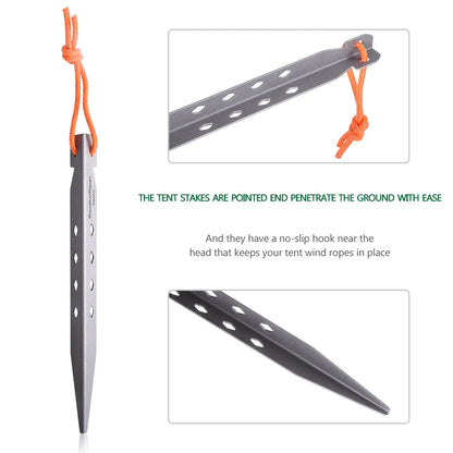 V-shaped Ground nails Camping Titanium Tent Stakes
