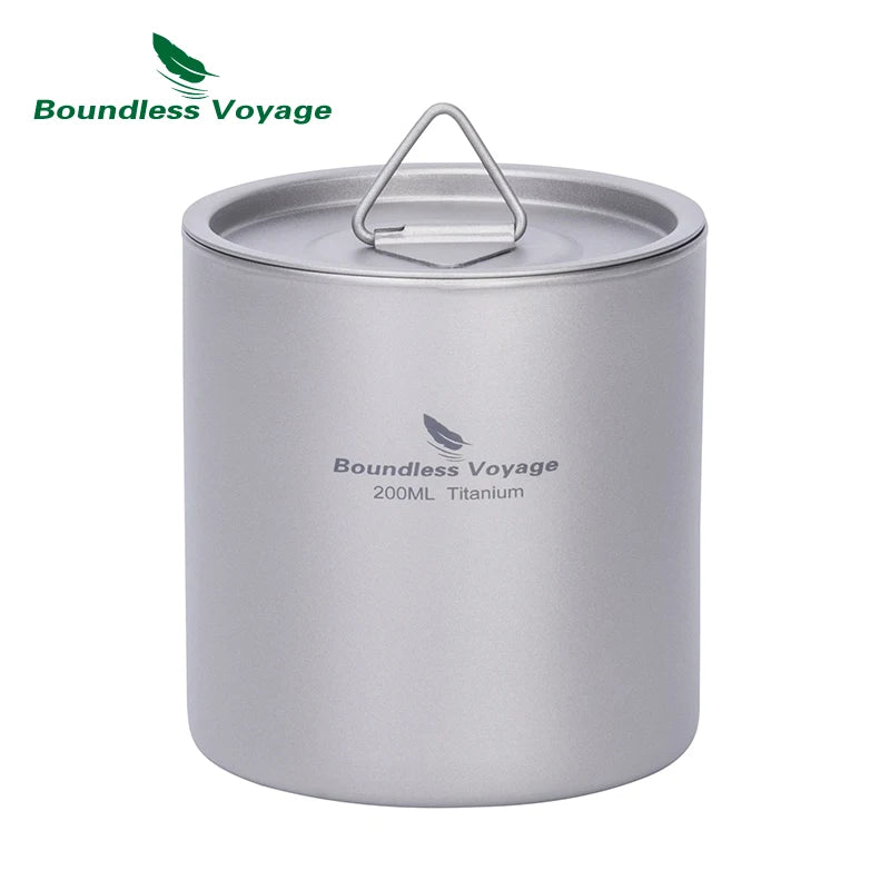 Titanium Double Walled Cups with Lid