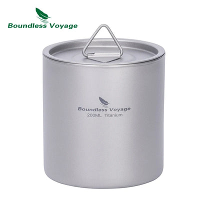 Titanium Double Walled Cups with Lid