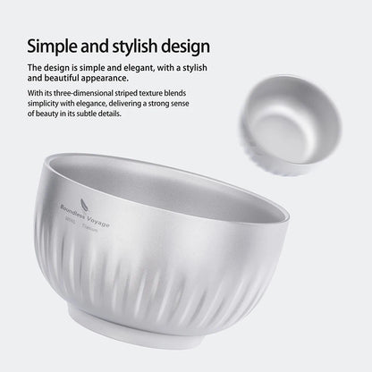 Double Walled Titanium Ultralight Portable Tableware Outdoor Camping Bowl