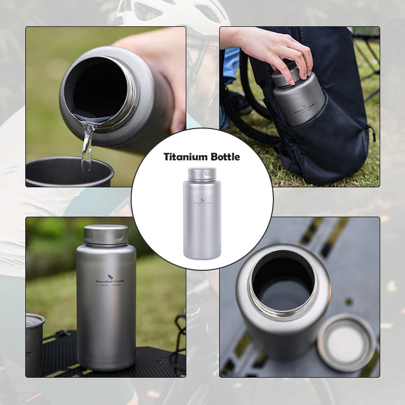 1L Titanium Bottle Leakproof Single-layer Sport Water Bottle