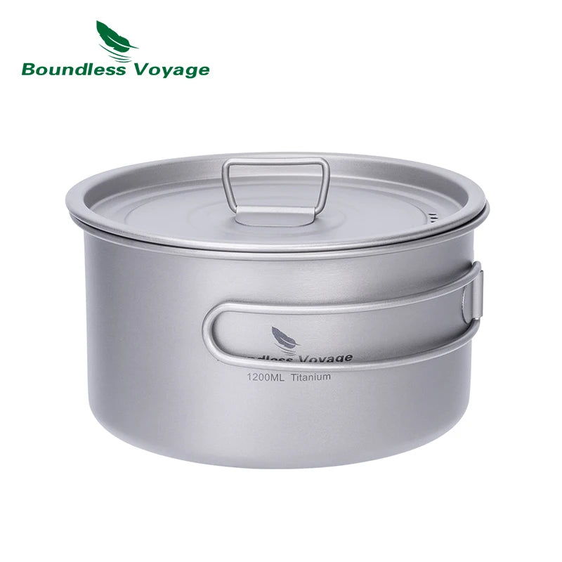 1.2L 1.8L 2.4L Titanium Pot 0.7L Camping Kettle Cookware