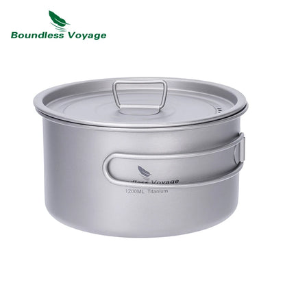 1.2L 1.8L 2.4L Titanium Pot 0.7L Camping Kettle Cookware