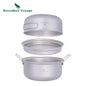 Camping Pot Pan Set Titanium Steamer Stockpot Fry Pan