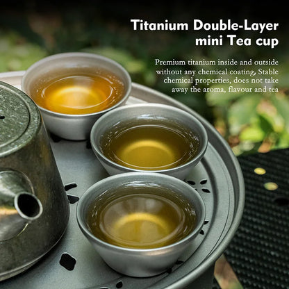 30ml Mini Titanium Tea Cup Portable Double-Layer Anti-scalding Mug