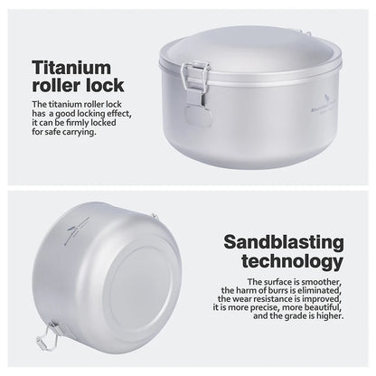 Lonchera Boundless Voyage para exteriores, de titanio, para trabajadores de oficina, bento box, para ensalada, arroz y frutas, vajilla multicapa con separación diaria, juego de bento box de titanio para trabajadores de oficina. 