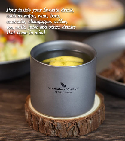 120ml Titanium Cup Small Double Walled Travel Cup