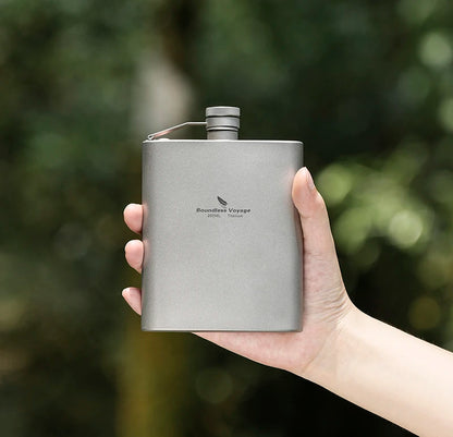 200ml Titanium Hip Flask Sake Cup with Funnel