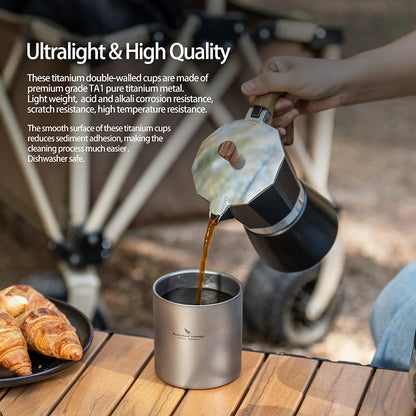 Titanium Double Walled Cups with Lid