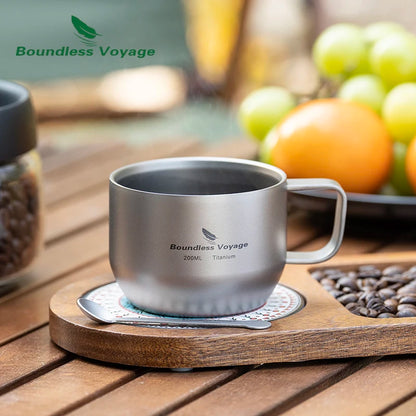 200ml Titanium Espresso Coffee Cup Double Wall Mug