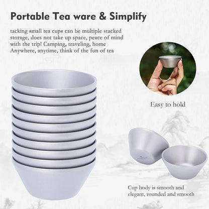 30ml Mini Titanium Tea Cup Portable Double-Layer Anti-scalding Mug