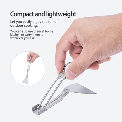 Titanium Folding Spatula Frying Shovel Small Camping Kitchen Beefsteak Flat