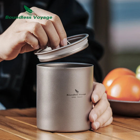 350ml Titanium Cup with Lid Double Walled Mug