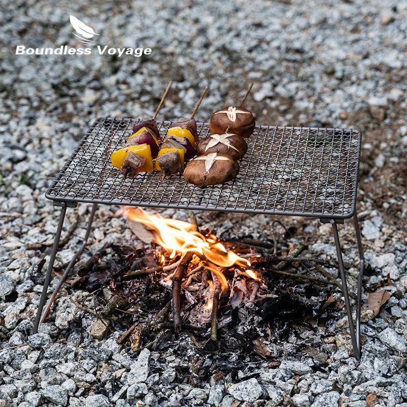 Titanium Grill Camping Table Lightweight Net BBQ Wire Mesh Grate