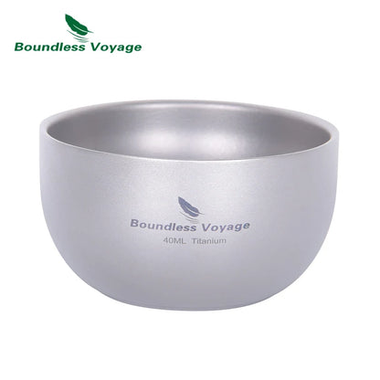 40ml Titanium Mini Tea Cup Double Walled Sake Cup