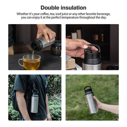 600ml Titanium Vacuum Flask Double-Walled Insulated Bottle