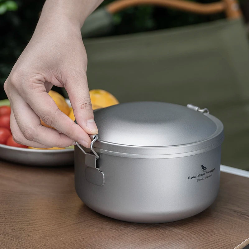 Lonchera Boundless Voyage para exteriores, de titanio, para trabajadores de oficina, bento box, para ensalada, arroz y frutas, vajilla multicapa con separación diaria, juego de bento box de titanio para trabajadores de oficina. 