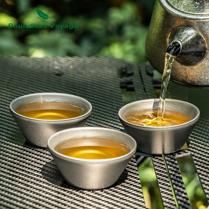 30ml Mini Titanium Tea Cup Portable Double-Layer Anti-scalding Mug
