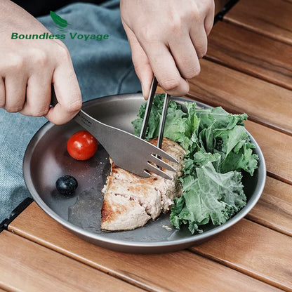 3 in 1 Ultralight Titanium Spork  Camping Spoon Fork Knife