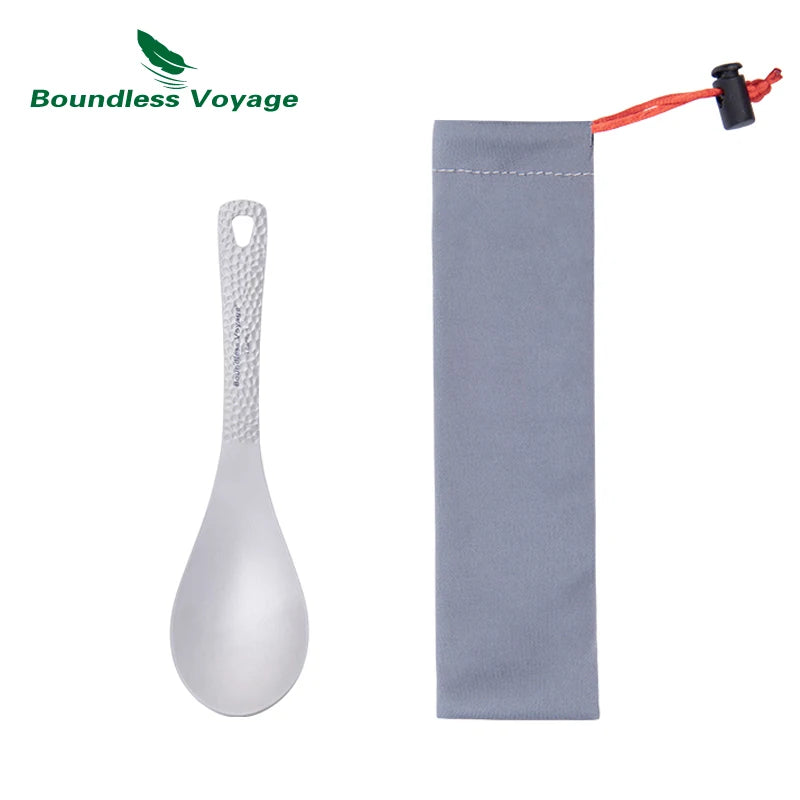 Titanium Soup Spoon Reusable Lightweight Cutlery