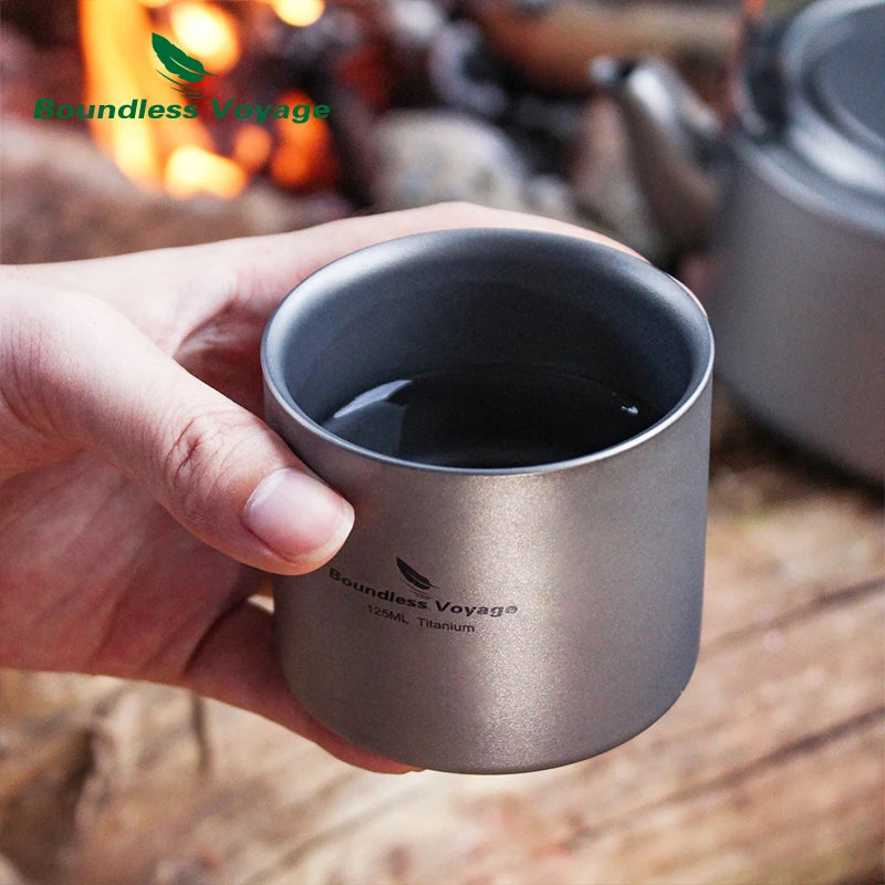 120ml Titanium Cup Small Double Walled Travel Cup
