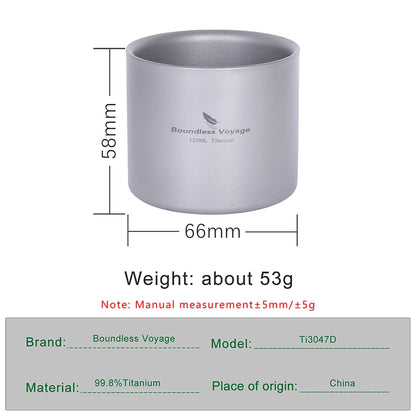 120ml Titanium Cup Small Double Walled Travel Cup